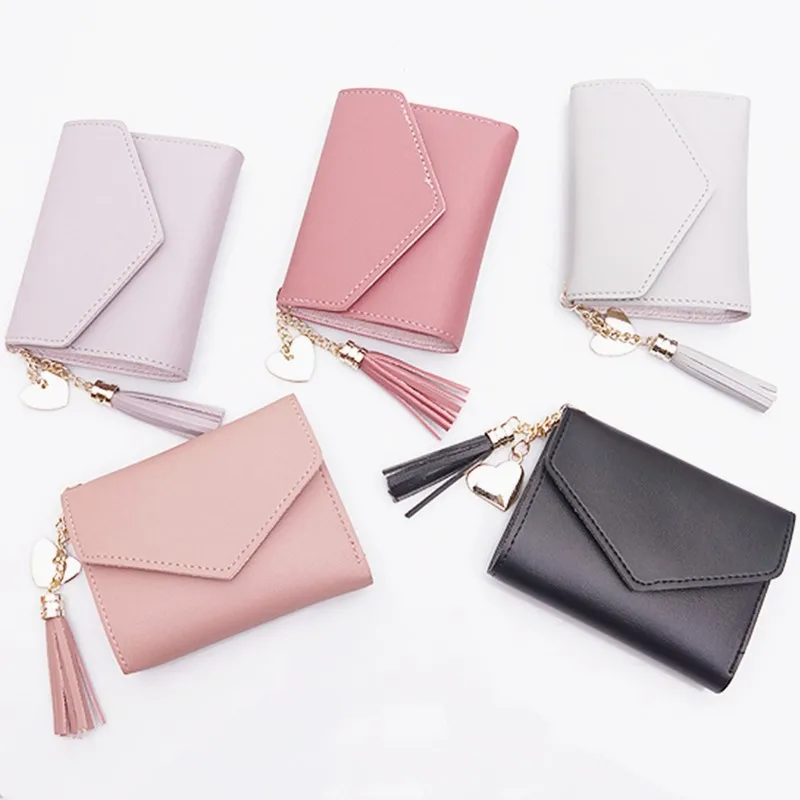 

Hot Sale Fashion Short Tassel Women's Wallets Lady Mini Card Holder Wallet Female Credit Card Coin Purse Handbag Femme Carteira