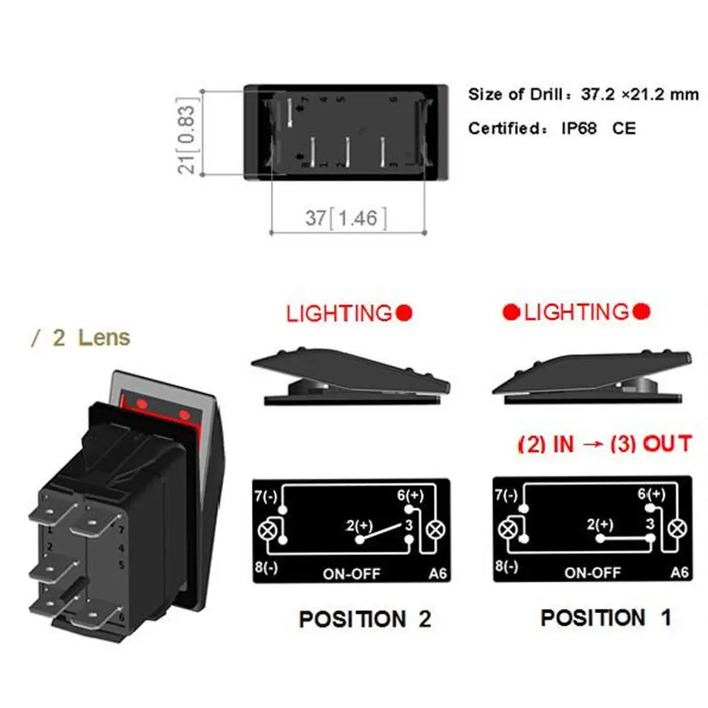 12v20A, 24 v/10A автомобильный лазерный переключатель кулисный переключатель синий светодиодный бар светильник Offroad