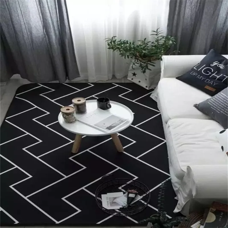 Черный и белый коврик для пикника на открытом воздухе/детский коврик для ползания/игровой коврик/Коврик для йоги, ковры для спальни для гостиной, домашние утолщенные коврики