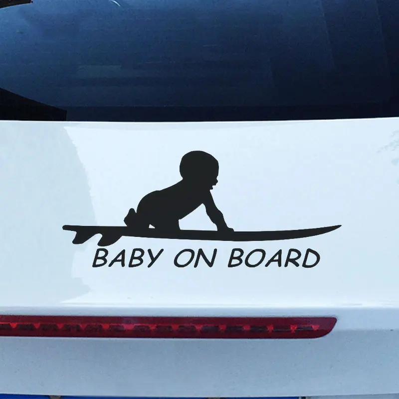 

Baby On Board Surfboard Car Sticker Warning Signs Funny Reflective Vinyl Decals Vehicle Stickers For Cars Styling Auto Products