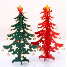 25*15 CM Mini Weihnachten Holz Baum kreative bunte baum holz tisch Dezember Dekoration Lieferungen Ornamente großhandel FG430