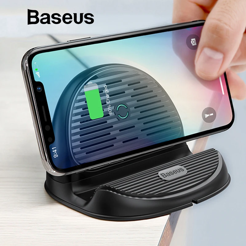 Baseus Desktop QI Wireless Charger 10W Radiating Fan Wireless Fast Charging Charger for iPhone XS Max XR Samsung S9 Note9 Huawei