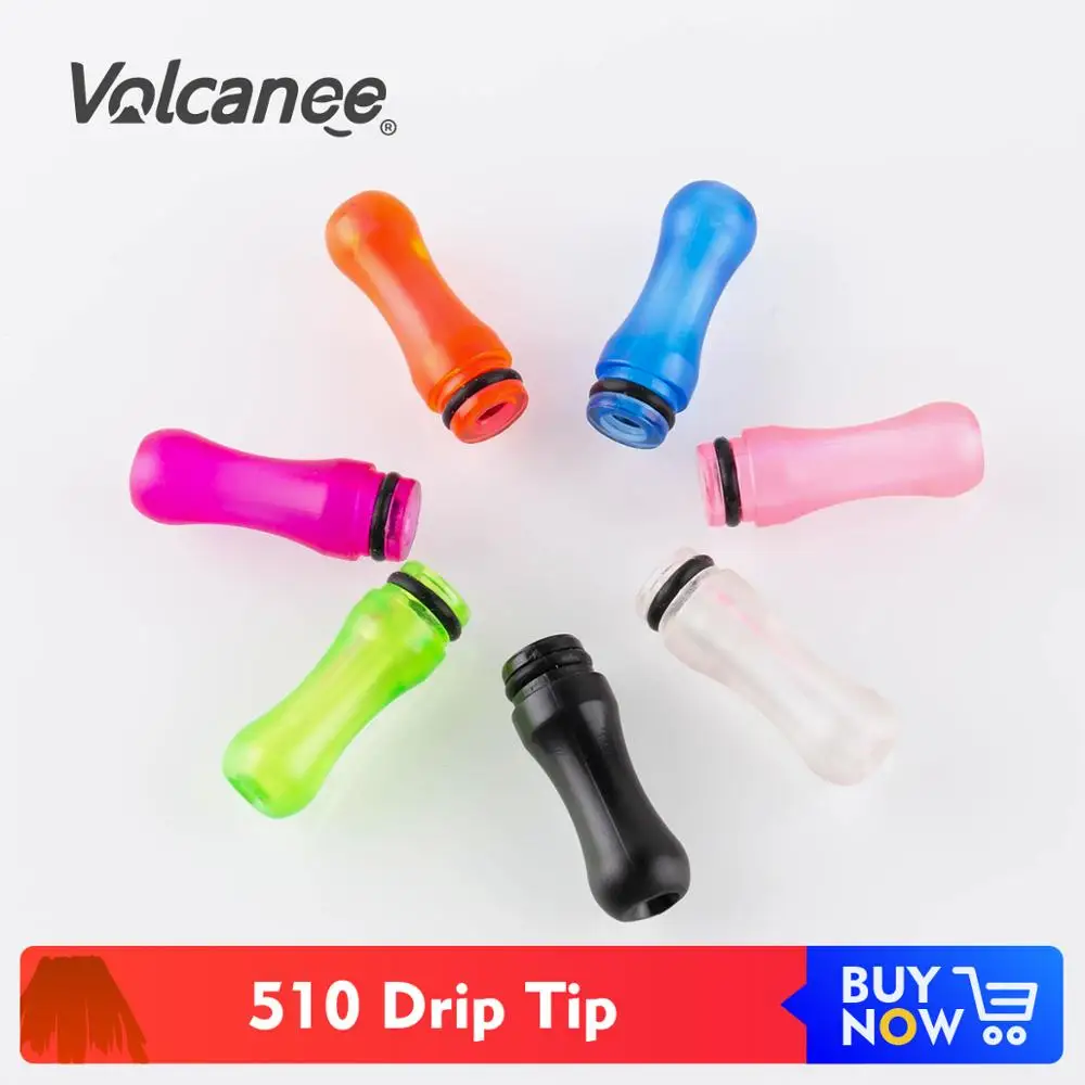 

Volcanee Drip Tip 510 Long White Black Clear Colorful Driptip RTA for Kayfun Doggy Style V8 Baby Tank Electronic Cig Mouthpiece