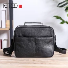 AETOO Leather men's one-shoulder bag, horizontal business casual handbag, head leather soft leather sloping bag