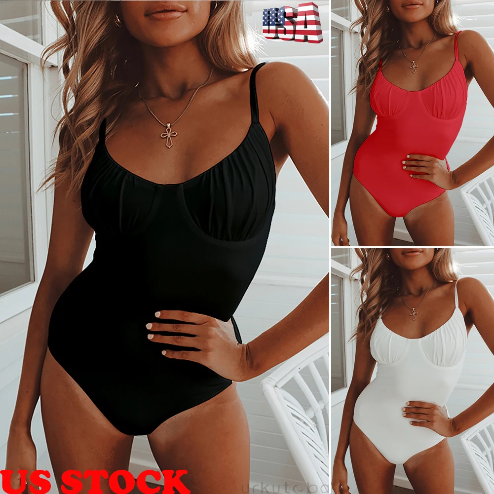 Hot Sexy Swimsuit Women Swimwear Solid Bodysuit Female Swimming Suit For Women Bathing Beach Swim One-piece Suit