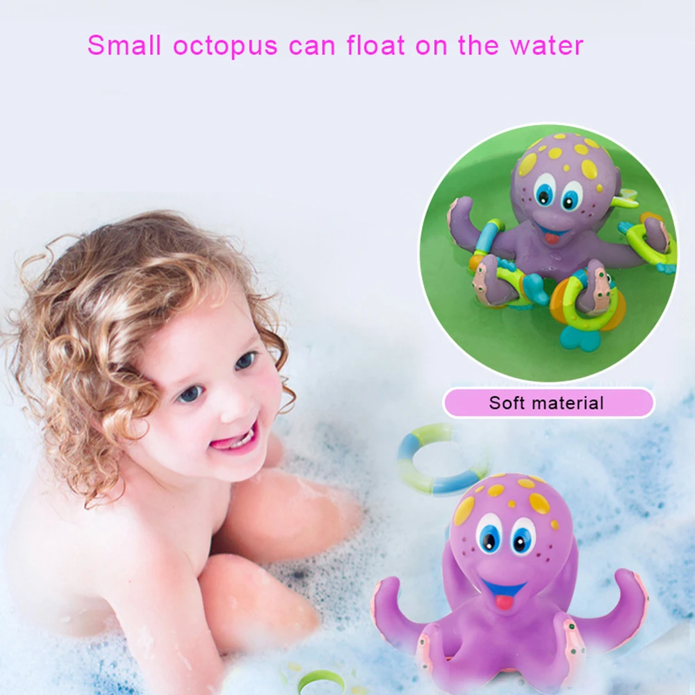 1 шт. игрушка для ванны осьминог забавное плавающее кольцо игра ванна для купания бассейн обучающая игрушка для детей детские подарки новое поступление
