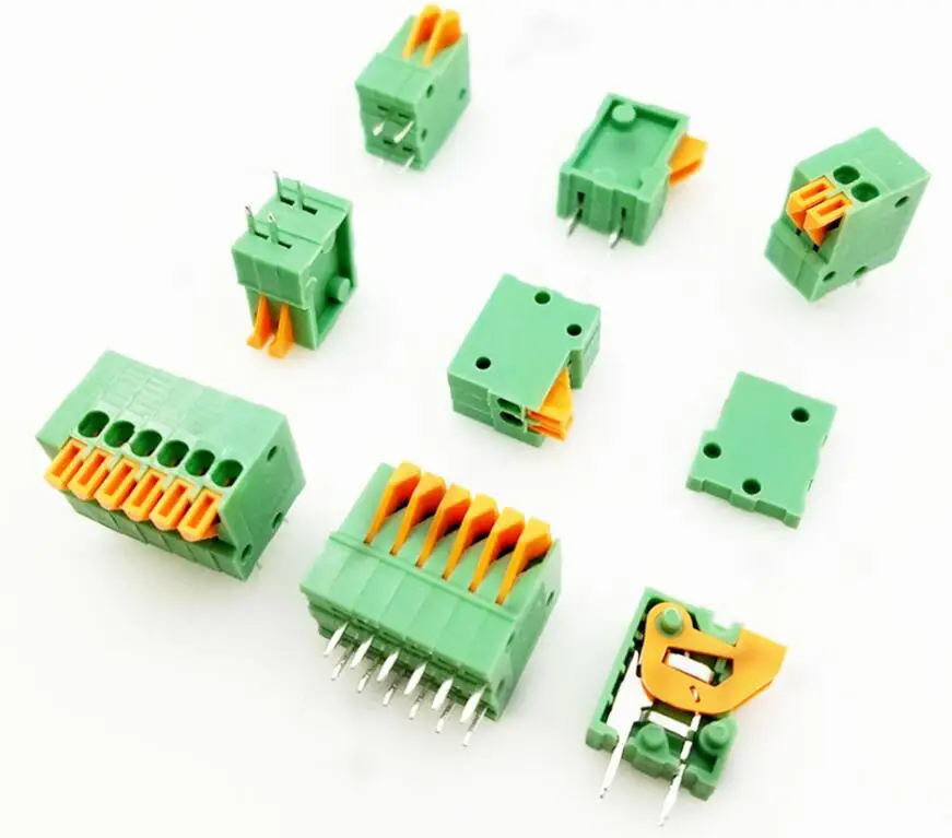 

KF141V 2/3/4/5/6/7/8/9/10/12 Pin 2.54mm Pitch 150V 1A Pcb Spring Screless Terminal Block Straight Green PCB Mounted