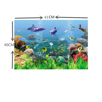 

183cm/76cm Length PVC Aquarium Background Poster Fish Tank Ocean Decorative Wall Background Picture Aquarium Decoration ma15