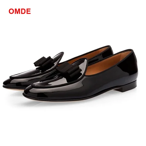 New Fashion Patchwork Patent Leather And Suede Loafers Men S