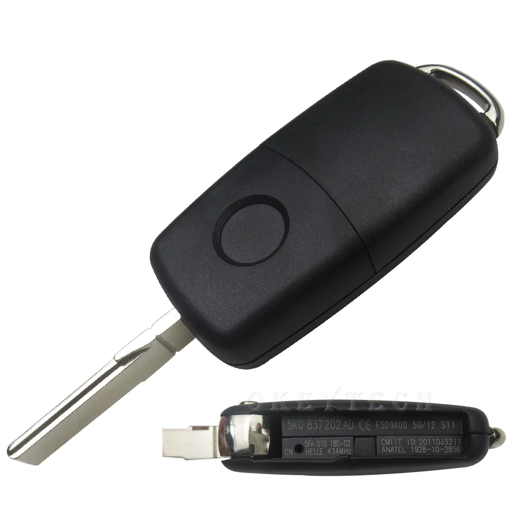 Ключ дистанционного управления OkeyTech 5K0 837 202AD 1JO 959 753 DJ 1KO 315 N 433 МГц с чипом ID48 для