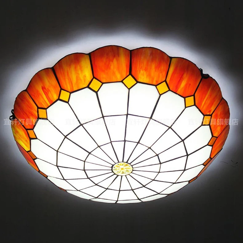 

round galss shade 40cm Mediterranean sea ceiling lights. living bedroom study room Kitchen aisle lamp lighting fixture