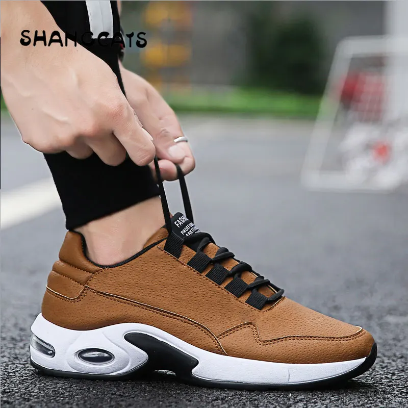 

Men Vulcanized shoes winter sneakers Casual Brown Mesh Breathable Man Board Shoes Fashion Travel Sneaker comfort Round Toe