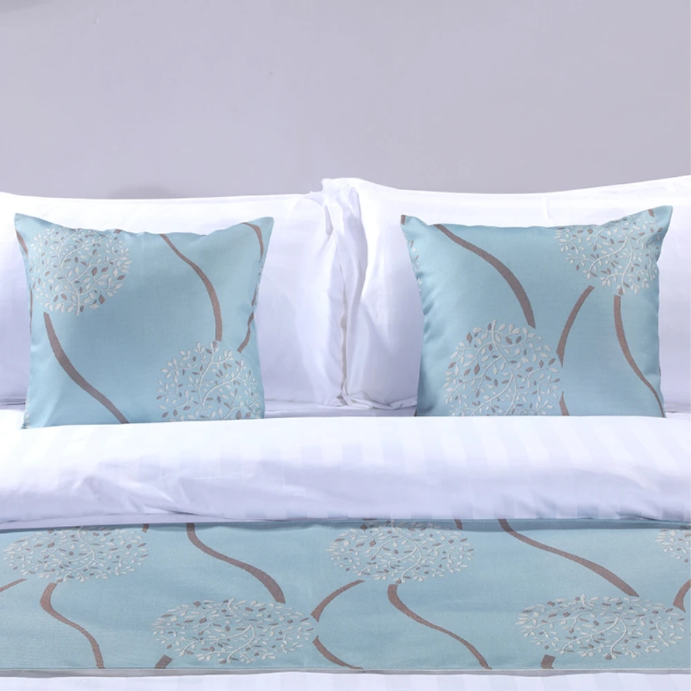 RAYUAN Polyester Bedspread Double Layer Bed Runner Throw Home Hotel Bedding Decor Single Queen King Bed Tail Towel