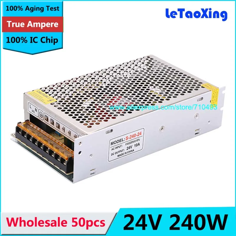 50pcs Top Quality Universal 24V 10A 240W Switch Power Supply Driver Switching For LED Strip Light Display 110V 220V | Обустройство