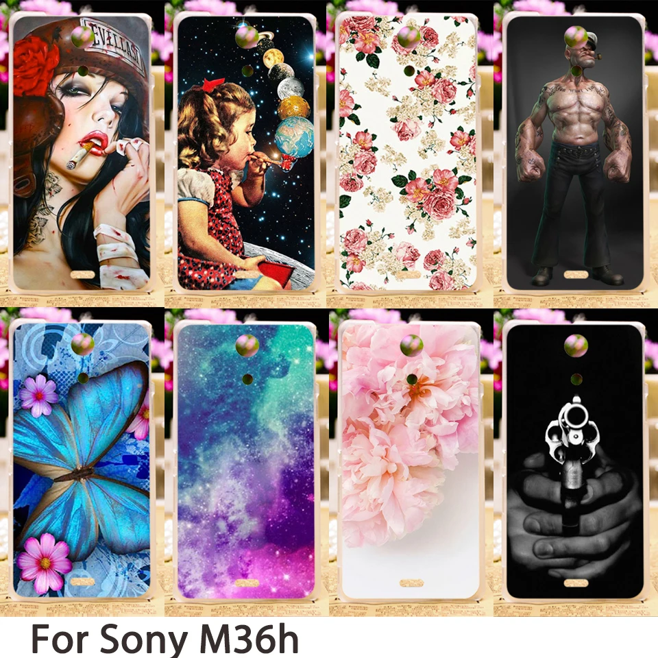 

TAOYUNXI Soft Smartphone Cases For Sony Xperia ZR M36h C5502 C5503 4.6 inch Case Animals Hard Back Cover Skin Bag Shells