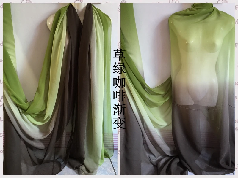 Многоцветный градиент шелк crinkle одежда из шифоновой ткани платье Joe градиент шарф ткань-1