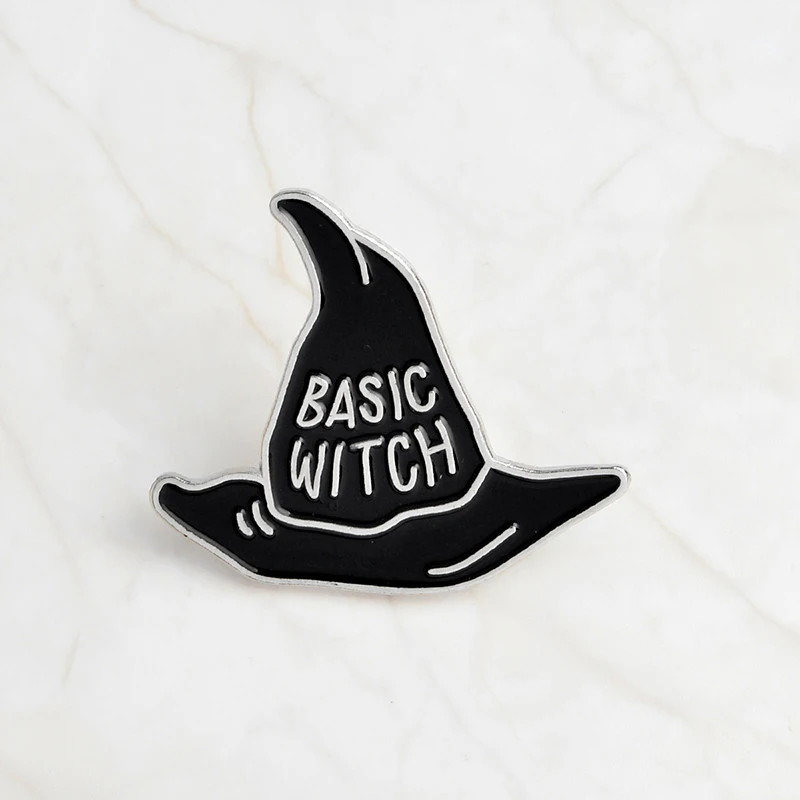 Halloween Party Accessories Gothic Magic Book Witch Skull Coffin Cat Hand Addams Family Brooch Button Enamel Lapel Pin Badge - Окраска металла: 16