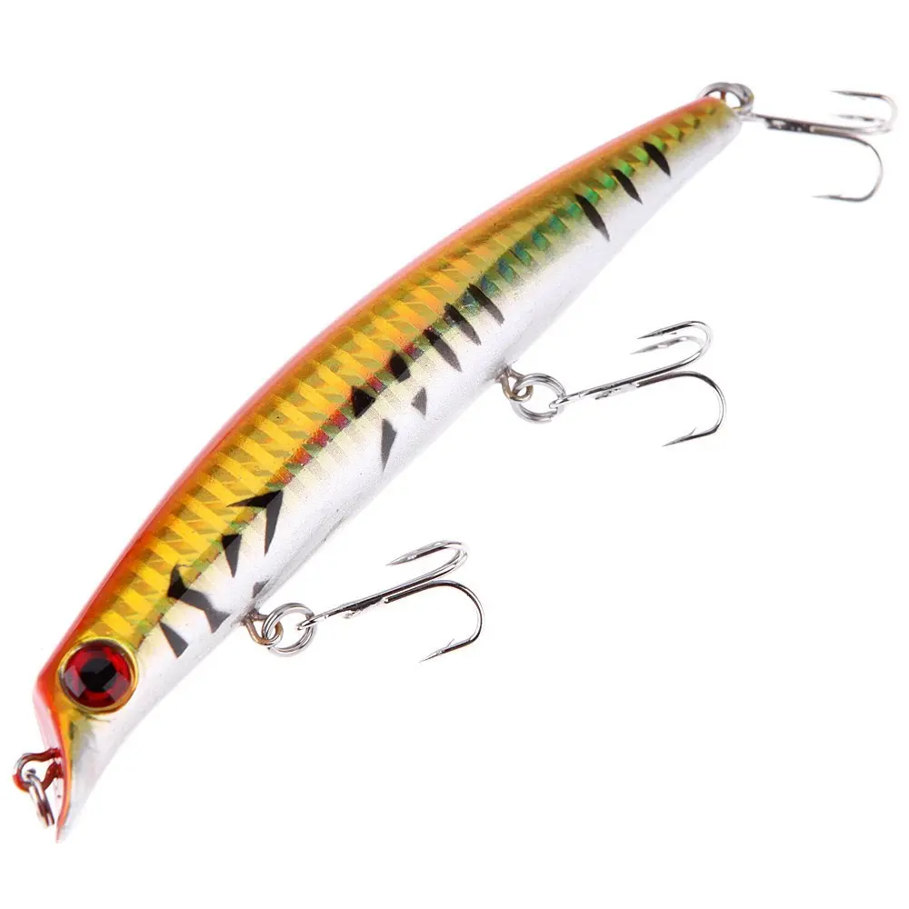 

3 Pcs of (3D Eyes Crankbait Minnow Fishing Hard Lure 12cm / 15g 3 Treble Hooks Diving 0.5-1.5m)