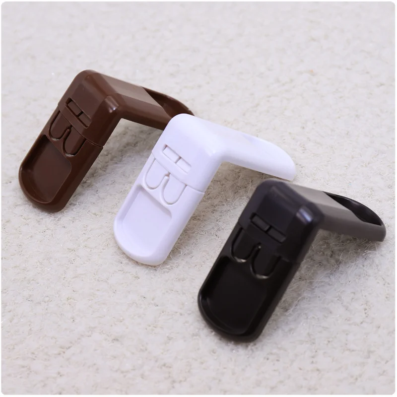 

10Pcs Child Safety Drawer Lock Baby Safety Protection Supplies Solid Color Double Snap 90 Degree Right Angle Lock ABS Material
