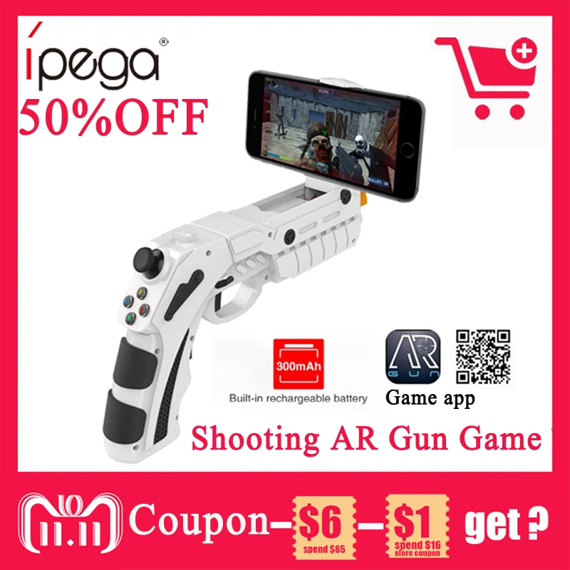 

iPega PG-9082 PG 9082 Bluetooth Gamepad Shooting AR Gun Joystick for Android iOS Phone PC AR Game Controller Dynamic lifelike