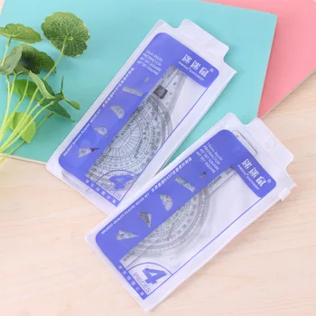 

4Pcs/Pack New 15cm Ruler Set Plastic Ruler Measuring Straight Ruler Triangle Ruler Tool Student Gift Stationery E0363
