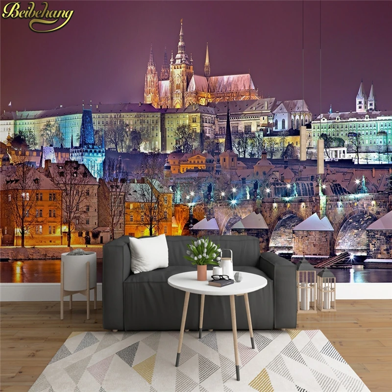 

beibehang Custom Urban riverside scenery Photo Mural Wallpaper for Wall Paper For Living Room Wallpapers Background Home Decor