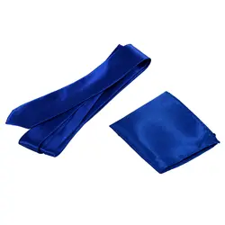 Набор из 5 см широкий синий галстук и 22*22 см синий платок