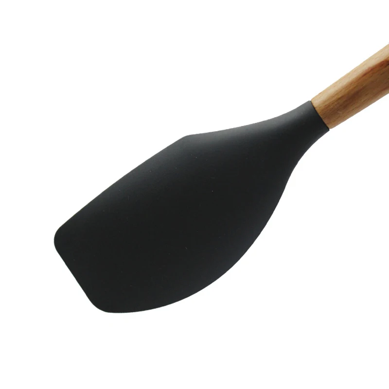 8 Piece Silicone Cooking Utensils Set Silicone Spatula Slotted Turner Soup Spoon Ladle Kitchen Cooking Tool Set With Wood Handle (3)