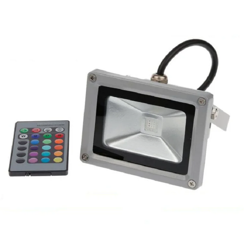 10W RGB Remote Control LED Flood Light Outdoor Wall Washer Lamp