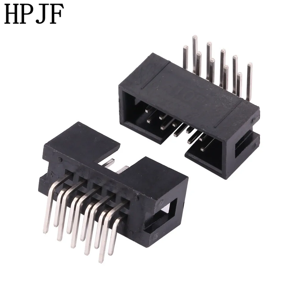 10 шт. шаг 2 54 мм 2x5Pin DC3 10-контактный прямоугольный Штекерный кожух PCB IDC разъем BoxHeader