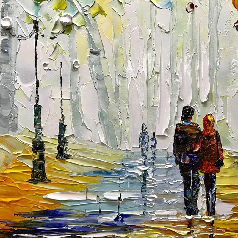  Woods landscape couple canvas painting living room bedroom wall decoration picture hand painted oil - 33039749204