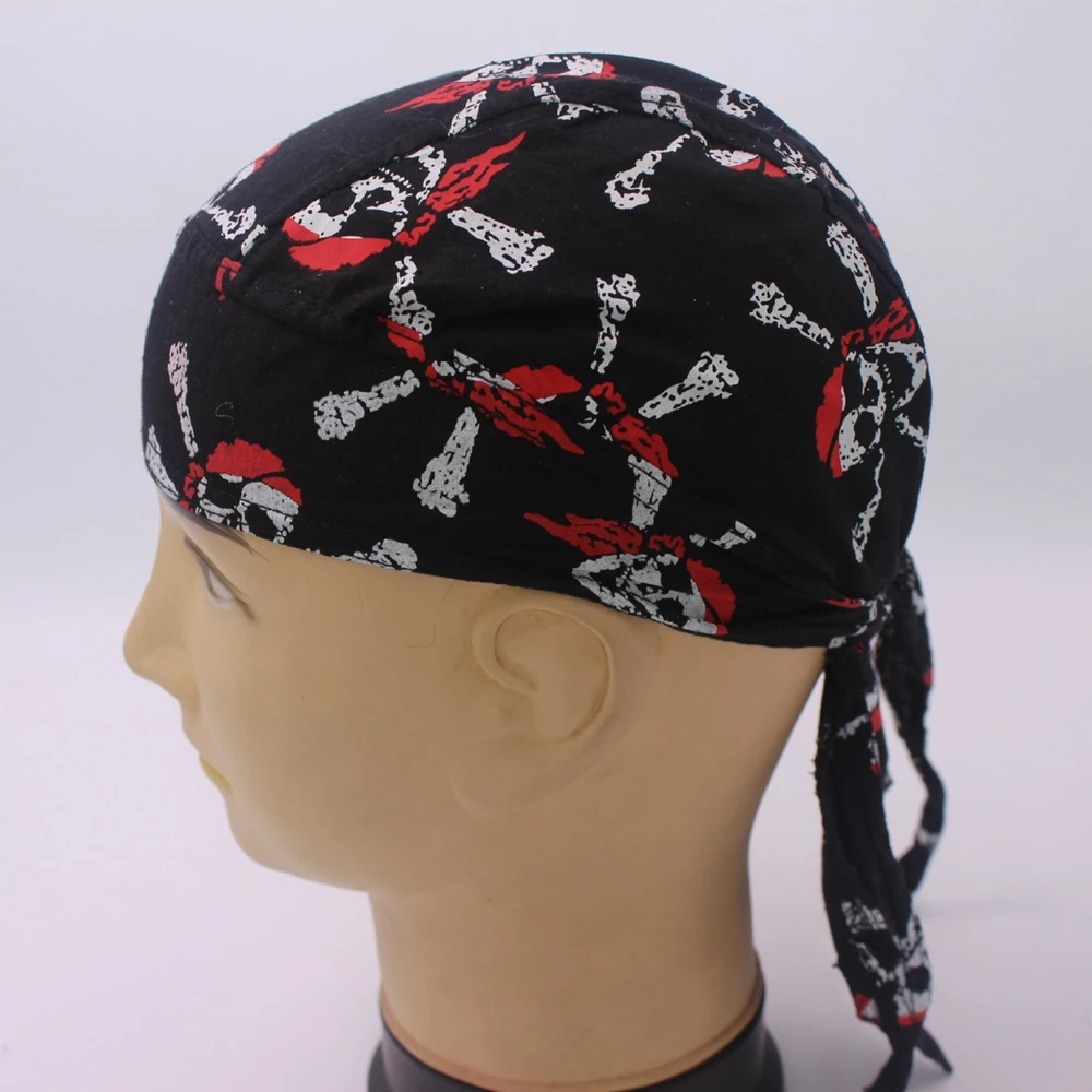 Мужская хлопковая кепка с алмазной пластиной и черепом, женская шапка Doo Rag Байкерская бандана, головной убор Skullies& Beanies DAJ9068