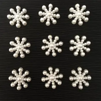 

40pcs 15mm Nice Pearl Delicate Snowflake Scrapbook DIY Craft Flatback Beads B182