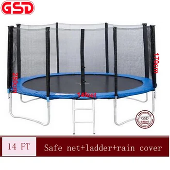 

GSD High quality 14 Feet Trampoline with Safe net & Safety Pad & Ladder & Rain Cover, TUV-GS,CE,EN71 Was Approved