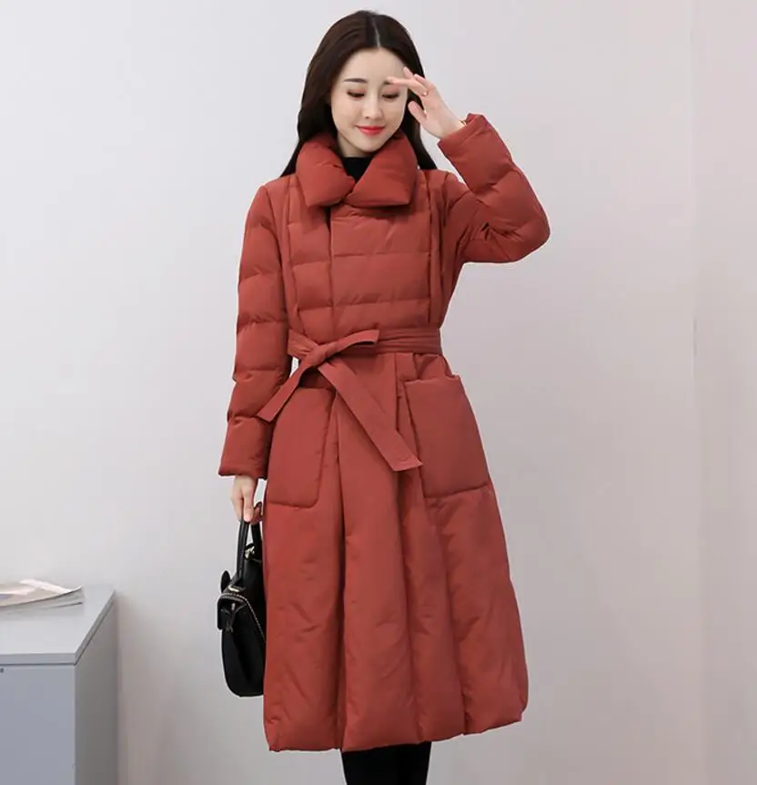 Новая зимняя коллекция, женский пуховик, куртка, теплый, высокое качество, женский пуховик, женская утепленная куртка большого размера плюс, верхняя одежда - Цвет: Кораллово-Красный