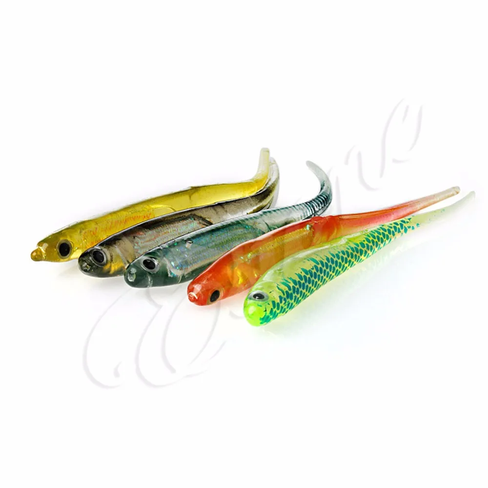 Lot 5pcs Colorful 10cm Soft Silicone Plastic Fish Lures Fishing Lure