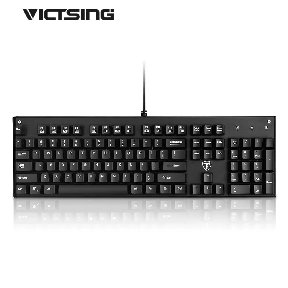 

VicTsing USB Wired 104 Keys Gaming Keyboard Blue Switch Mechanical Esport Keyboard Ergonomic Anti-ghosting Keyboard For Desktop