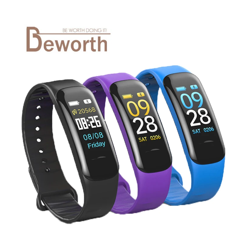 

C18 Color Screen Smart Bracelet Heart Rate Monitor Blood Pressure Oxygen Band Fitness Activity Tracker Wristband VS C1S