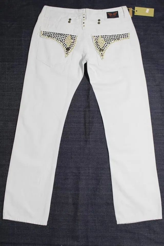 white robin jeans