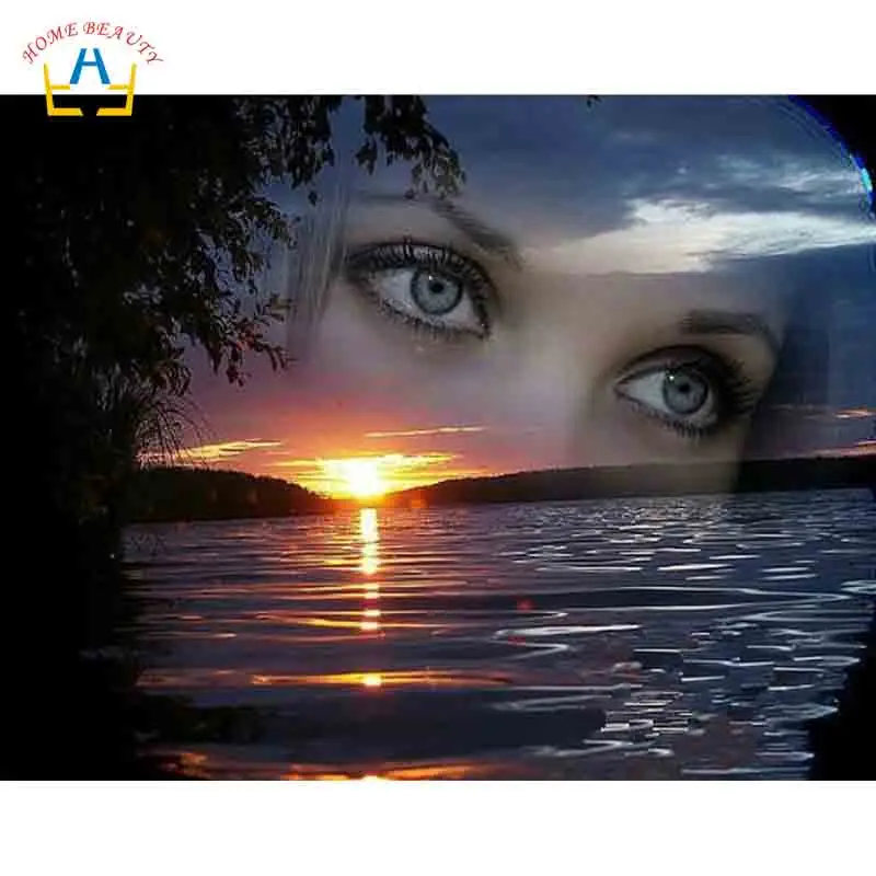 

coloring by numbers on canvas art paintings on the wall posters and prints home decor sunset river pictures by numbers RA3028