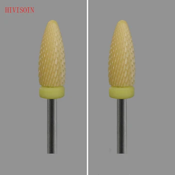

2 Pcs/Lot Yellow Ceramic Nail Drill Bit - Flame Bit - XF (3044.060)