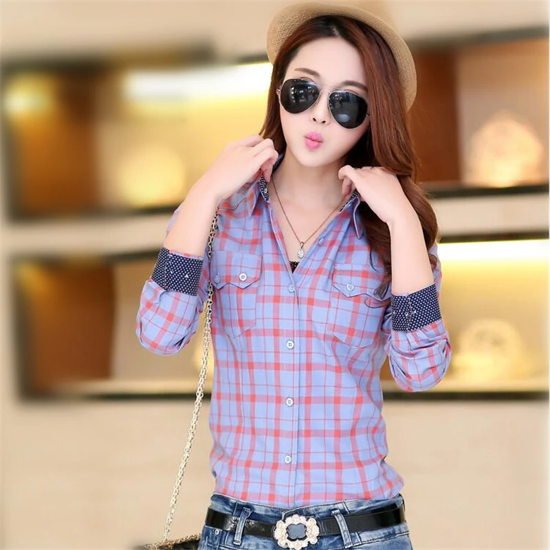 Velvet Thick Warm Women S Plaid Shirt 2016 New Female Long Sleeve Tops Plus Size Winter