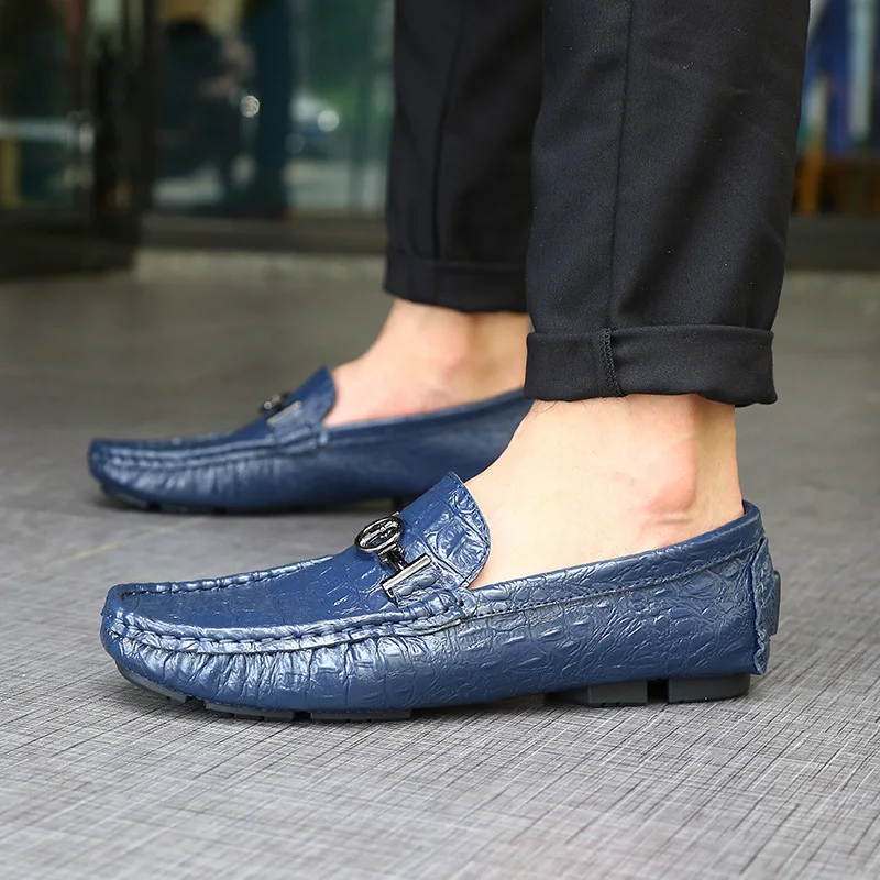 

Men's casual shoes leather spring new spring Korean version of breathable soft bottom wild England business peas shoes