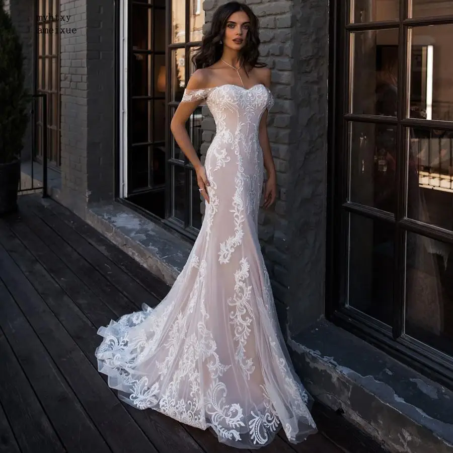 Новинка года без рукавов Милая Vestidos De Noiv развертки поезд в пол кружево до с открытыми плечами Сексуальная Русалка Свадебные платья
