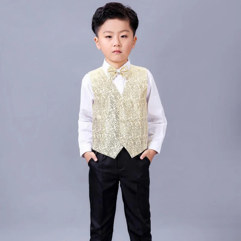 Boys vest set children clothing set boys suits for weddings Prom clothes child piano costume suit for boy waistcoat shirt pants (1)