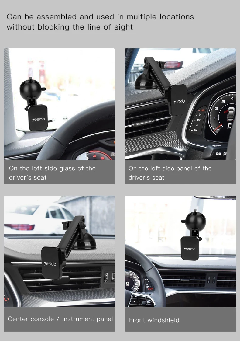 Magnetic Car Phone Holder Stand Windshield Sucker Car Mount (4)