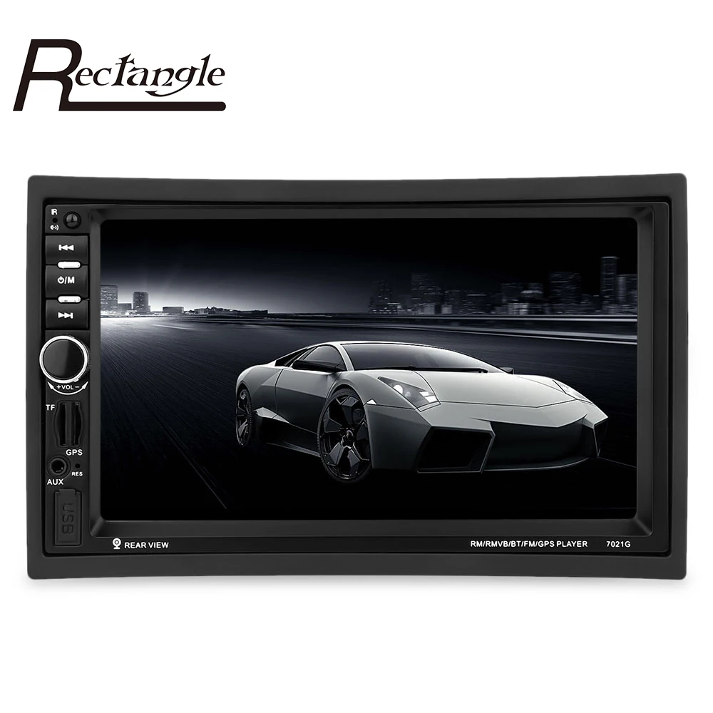 7021G 2 Din Car MP4/MP5 Player 7inch Touch Screen With Radio GPS Function SD USB AUX Rear View Steer Wheel Control Car Player