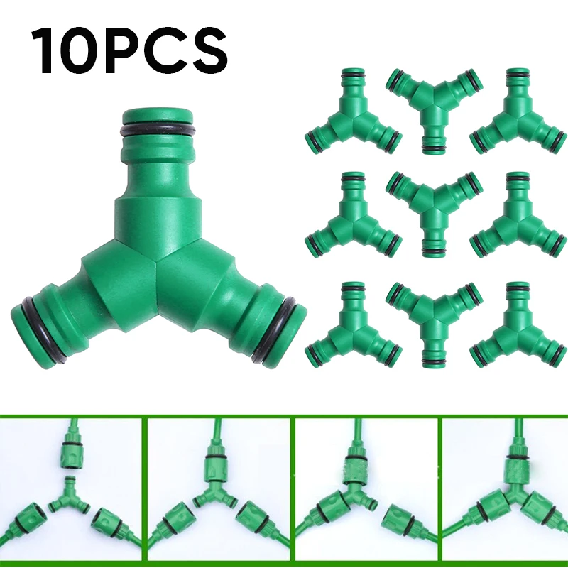 

3-way Hose Connector Quick Joint Coupling Coupler Adapter Irrigation Water Plastic Watering