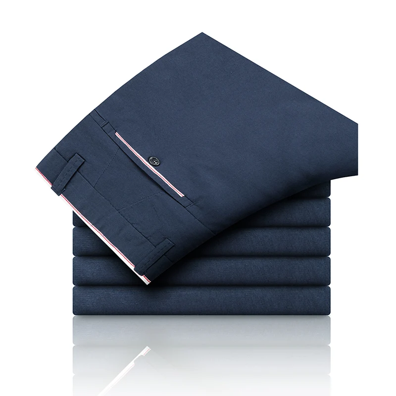 Новое поступление мужские Повседневное Бизнес брюки стрейч брюки прямые черные штаны темно-bluegray Большой высокого качества бренд работает