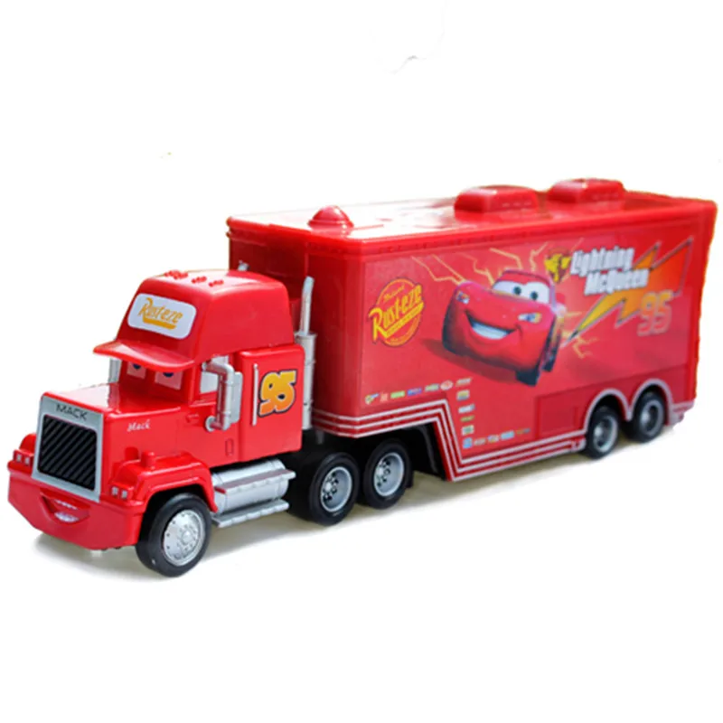 Goede Disney Pixar Cars Speelgoed Nr 95 Lightning McQueen Mack Truck 155 Schaal Diecast Metalen Legering Model Speelgoed Voor Children #039;S Geschenken